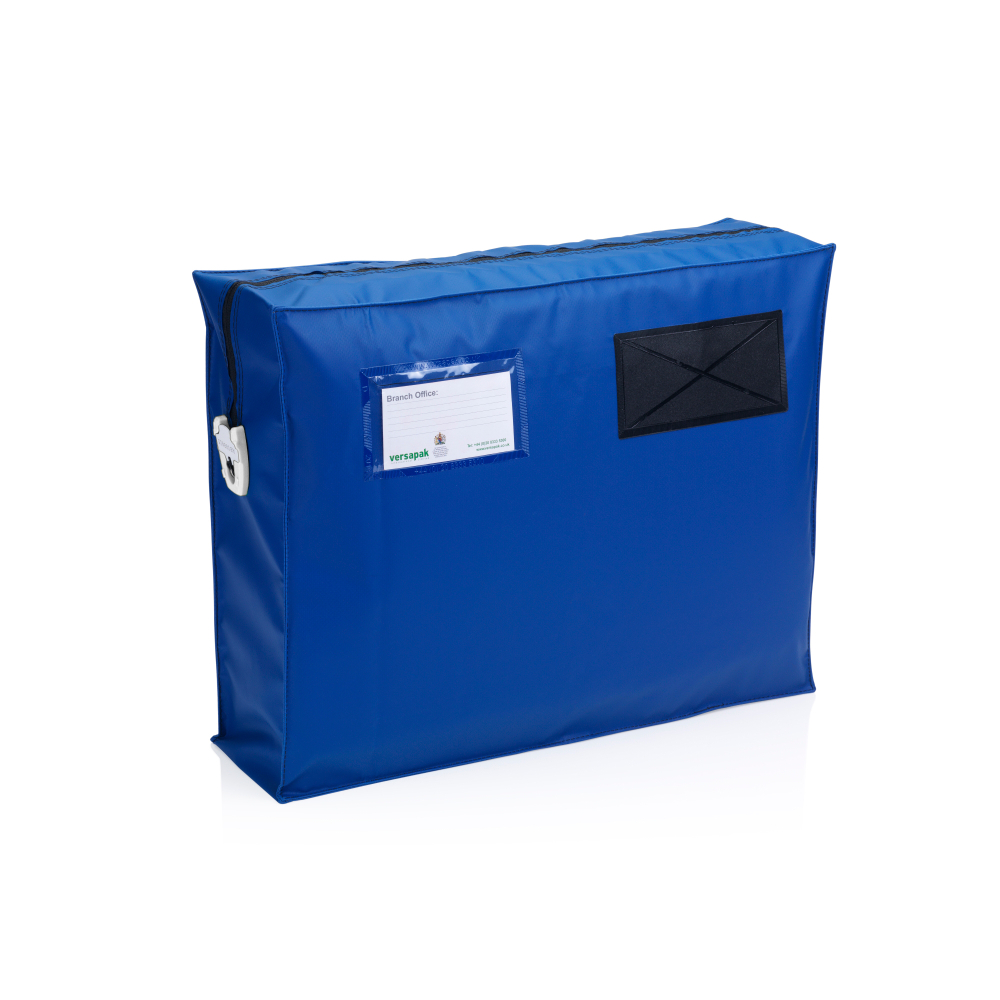 Pochette avec soufflets - large bleu