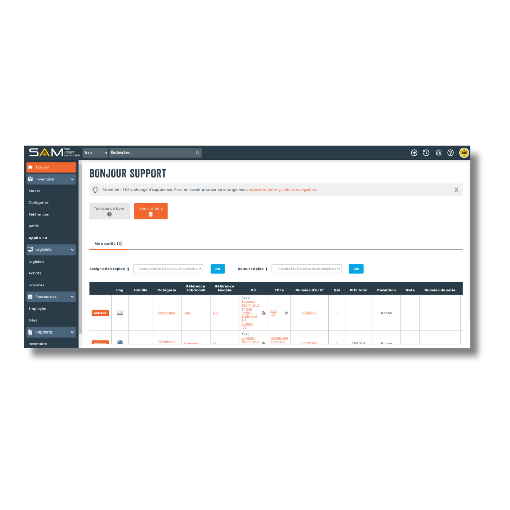 SAM - SBE Asset Manager - Logiciel de gestion d’inventaire & d’actif - 3