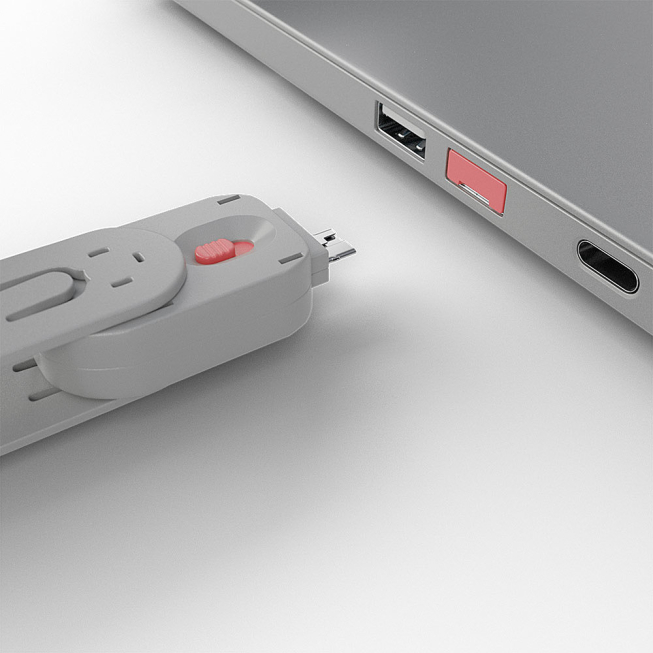 Bloqueur en place USB Type A - rose Bloqueur en place USB Type A - rose
