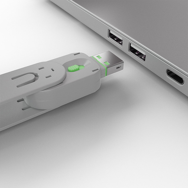 Installation du bloqueur USB Type A - vert Installation du bloqueur USB Type A - vert