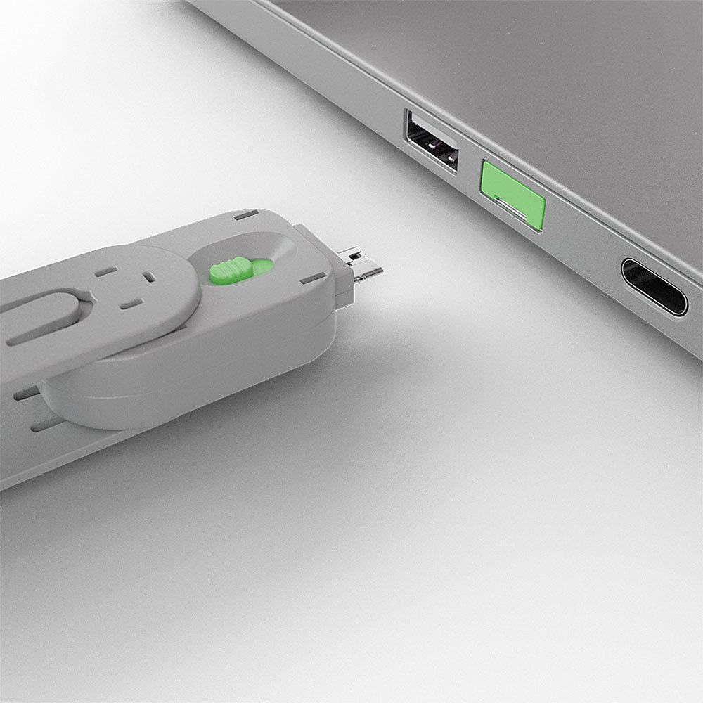 Bloqueur en place USB Type A - vert