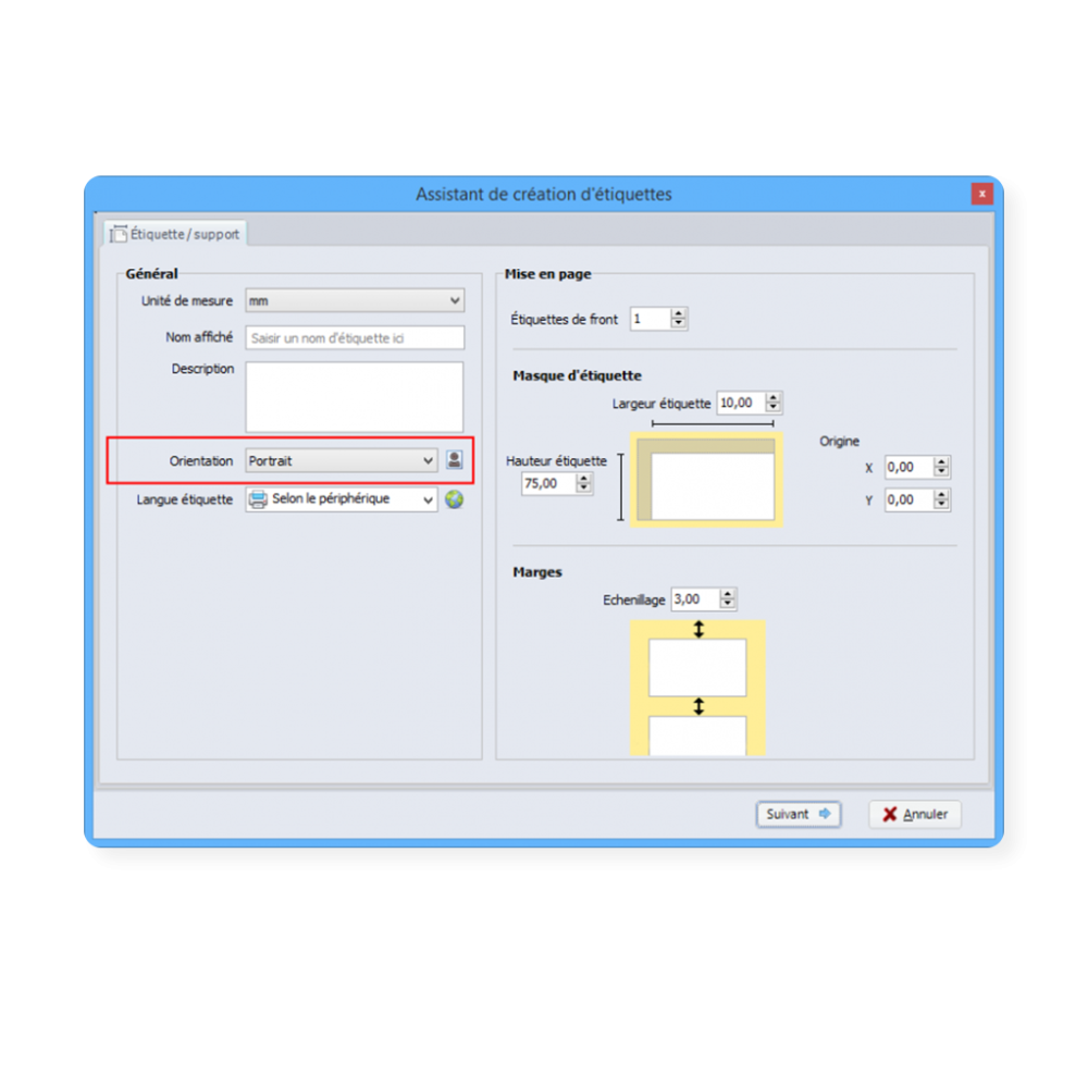 Logiciel d’impression d’étiquettes