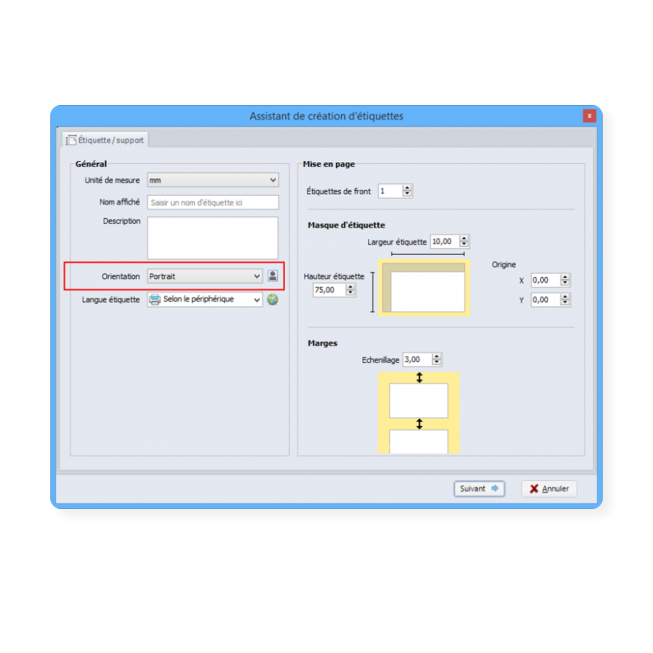 Logiciel d’impression d’étiquettes