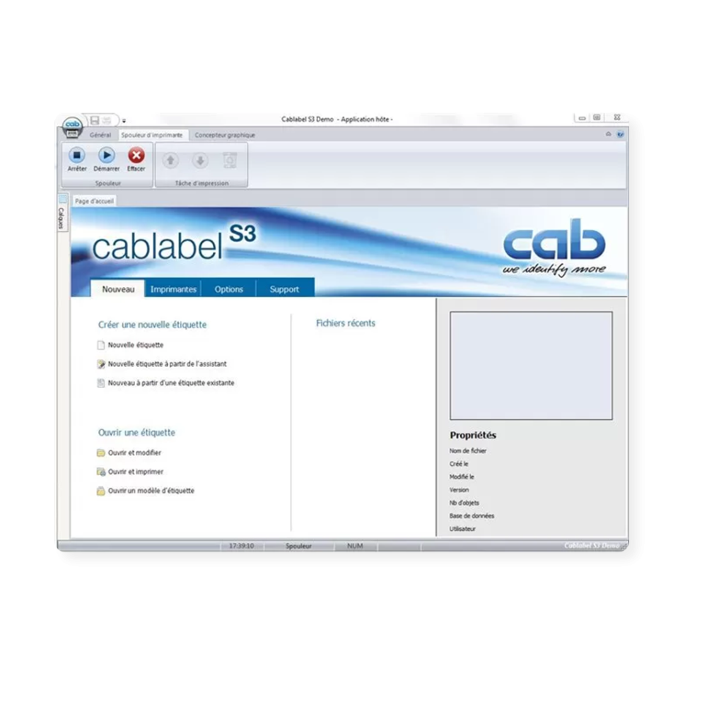 interface logiciel cablabel s3 pro