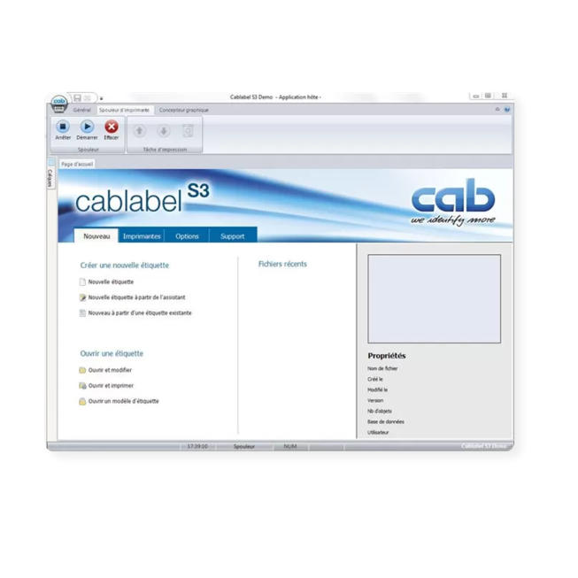 interface logiciel cablabel s3 pro