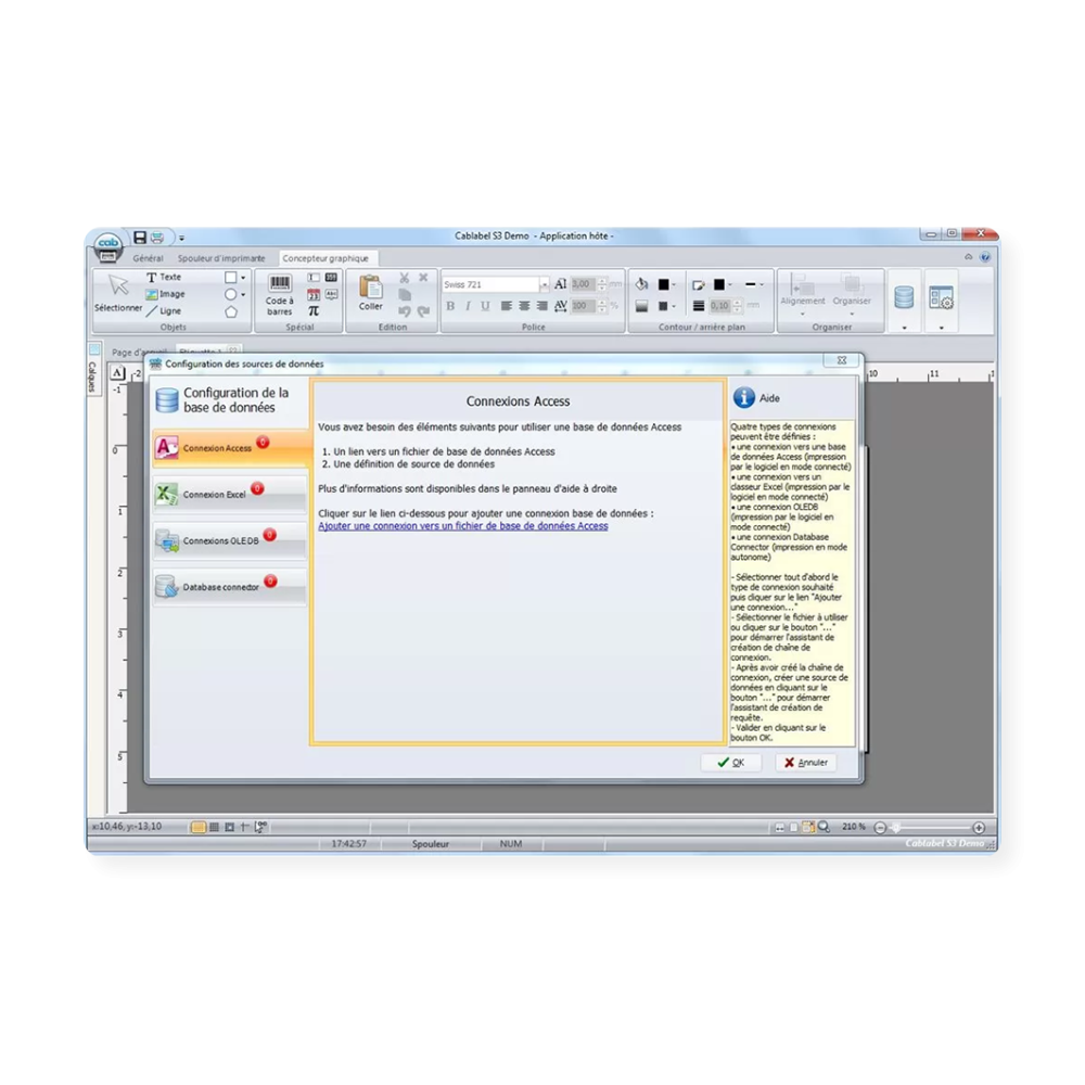 cablabel s3 pro logiciel export donnees