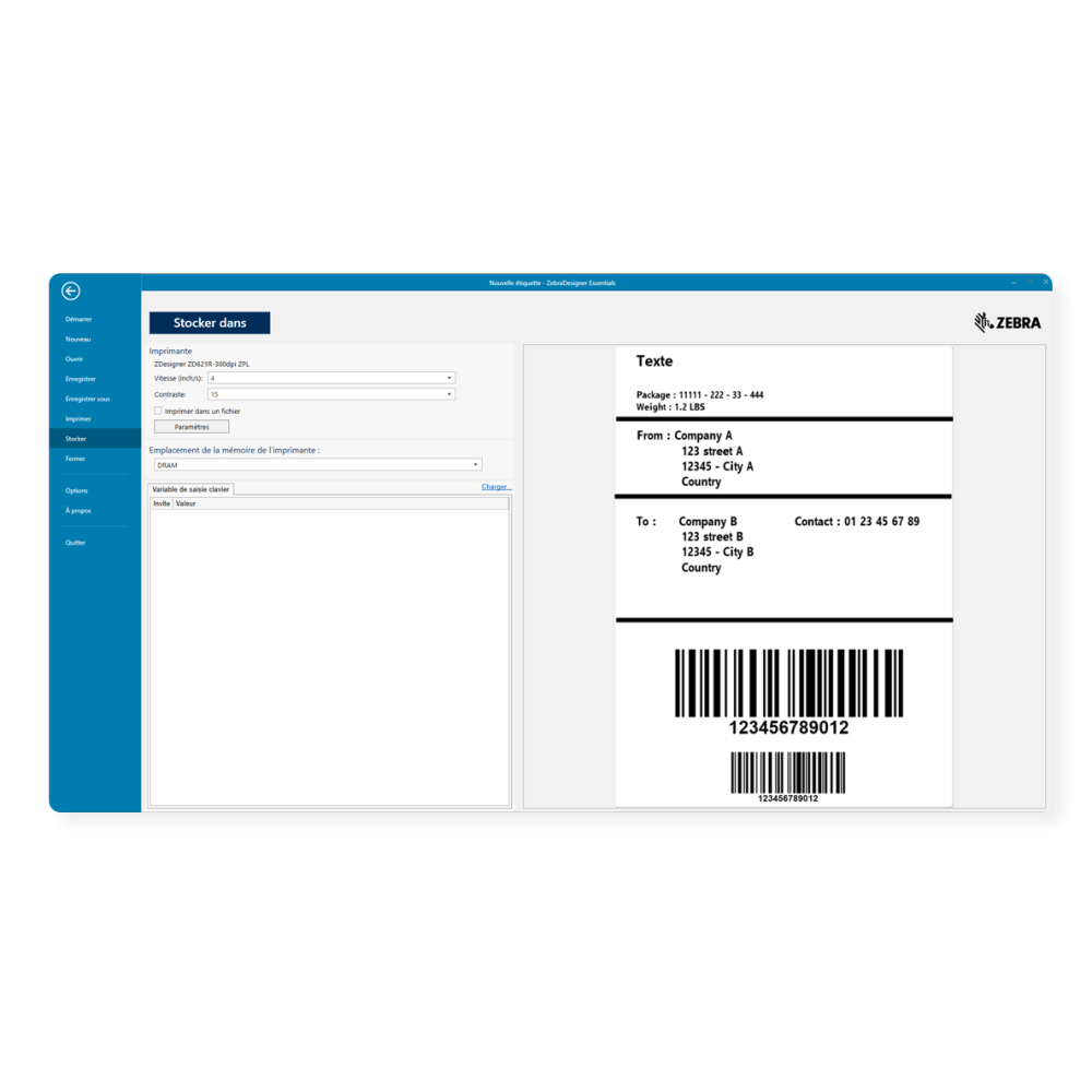Logiciel d’impression d’étiquettes Code-barres & RFID