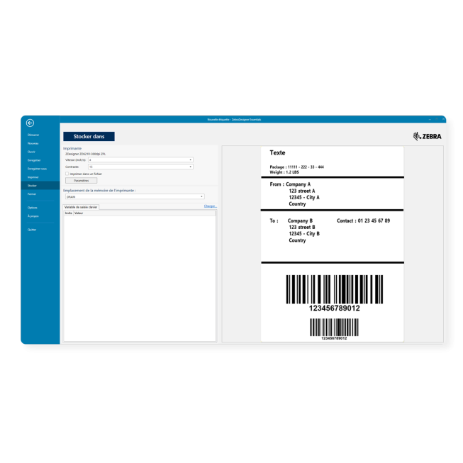 Logiciel d’impression d’étiquettes Code-barres & RFID