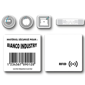 Etiquette d'inventaire RFID à code-barres personnalisable