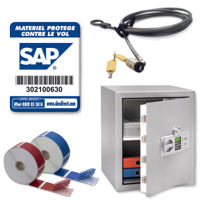 Company Security assets: plastic lead, padlock