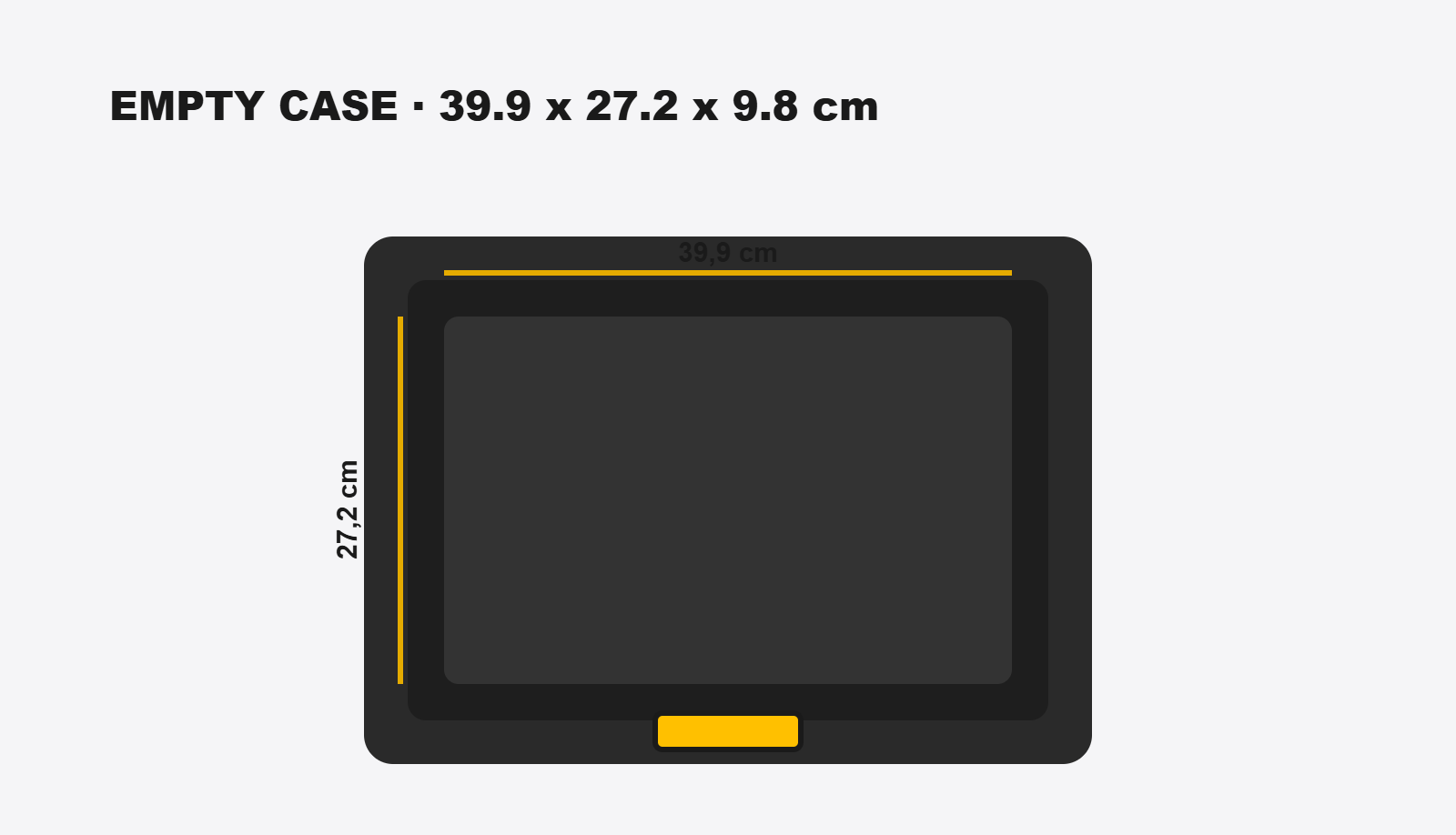 Peli 1470 waterproof case without foam, 39.9 x 27.2 x 9.8 cm usable
