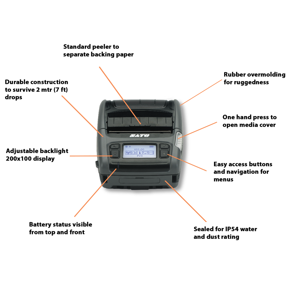 Mobile label printer Sato PV3 - SBE Direct
