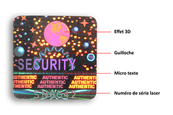 points de securite sticker hologramme
