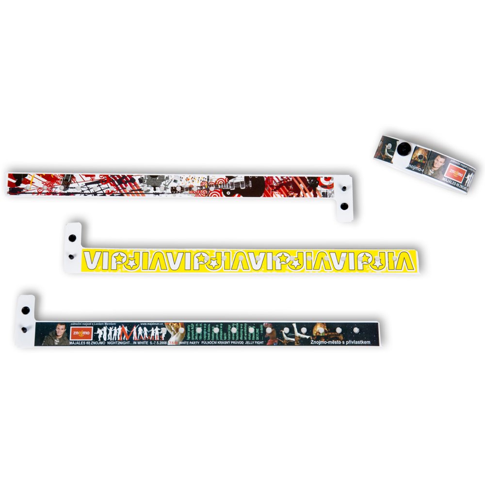 full-colour photo-quality printed wristband for branded events