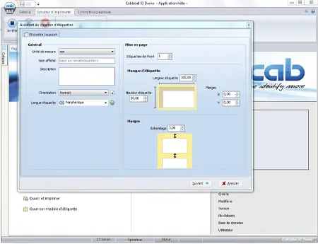 Assistant de création d’étiquettes – Cablabel S3