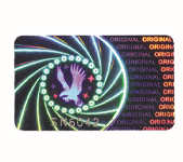 Scellé holographique rectangulaire Eagle Original avec numéro séquentiel et effet cinétique