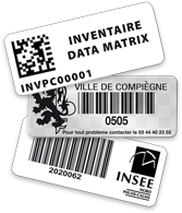 Exemples d’étiquettes codes-barres et Datamatrix imprimées avec une imprimante thermique