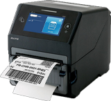Imprimante d’étiquettes transfert thermique SATO CT4-LX imprimant une étiquette code-barres