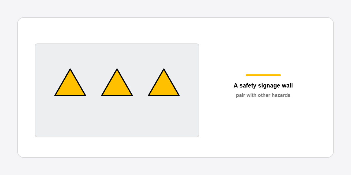 warehouse safety signage with suspended loads sign