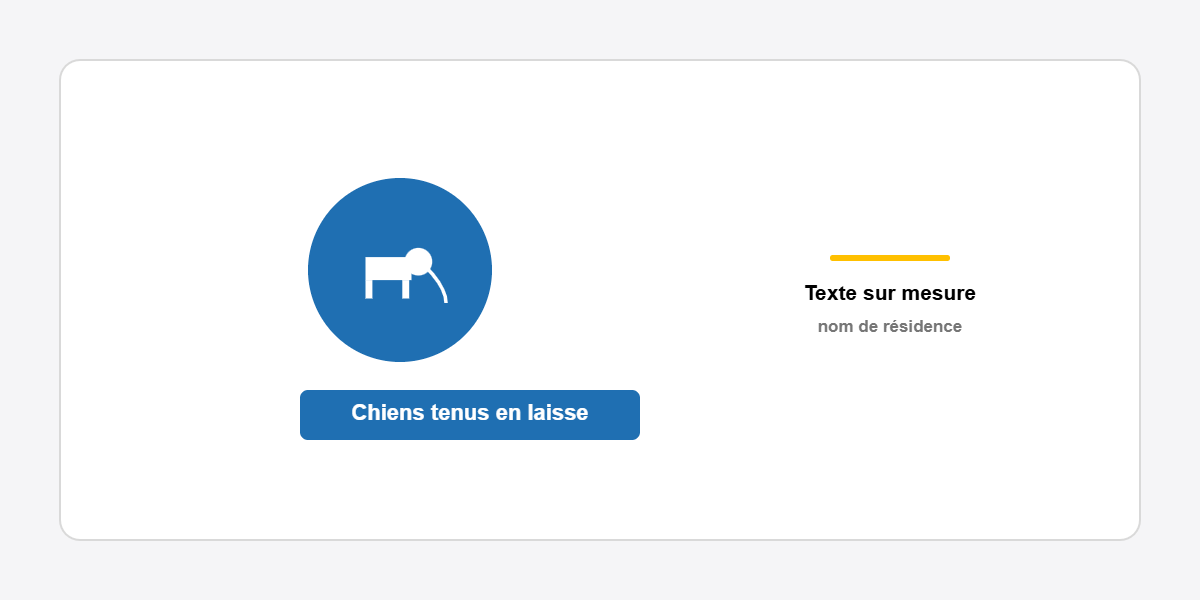 panneau chien en laisse personnalis&eacute;
