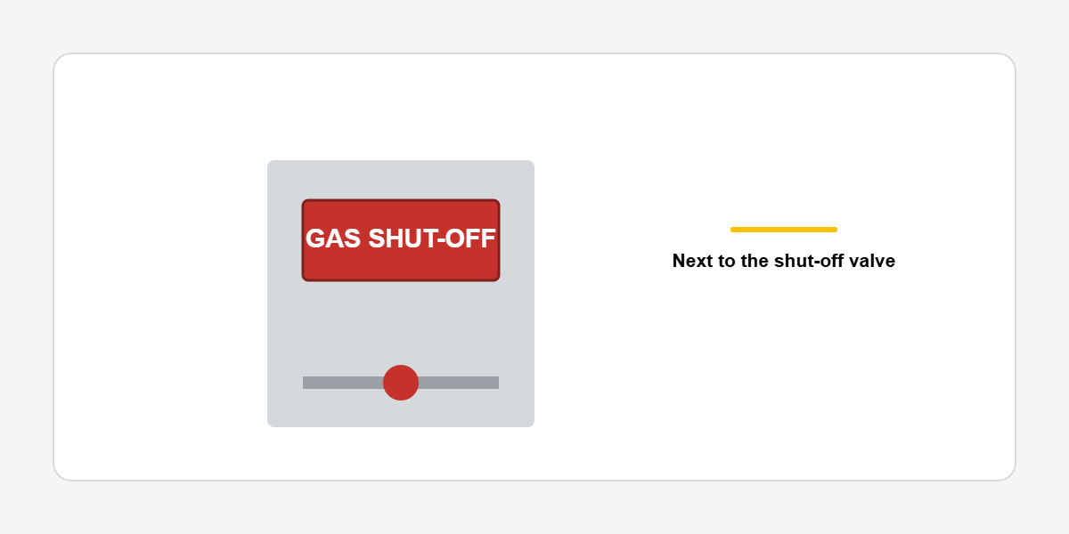 gas shut-off warning sign