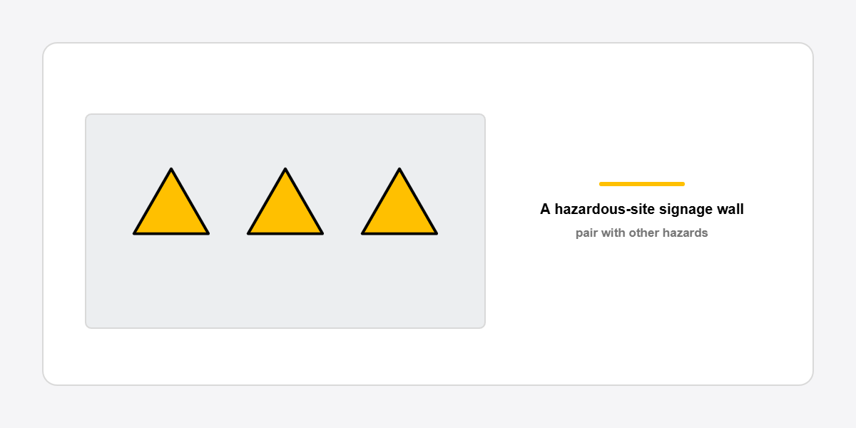  site safety signage with explosive materials sign