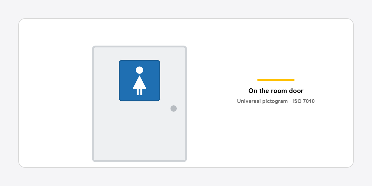 blue woman pictogram sign on a door