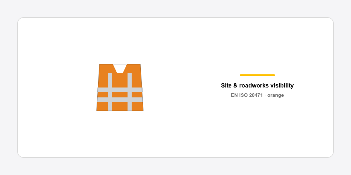 Diagram of an orange high-visibility work vest