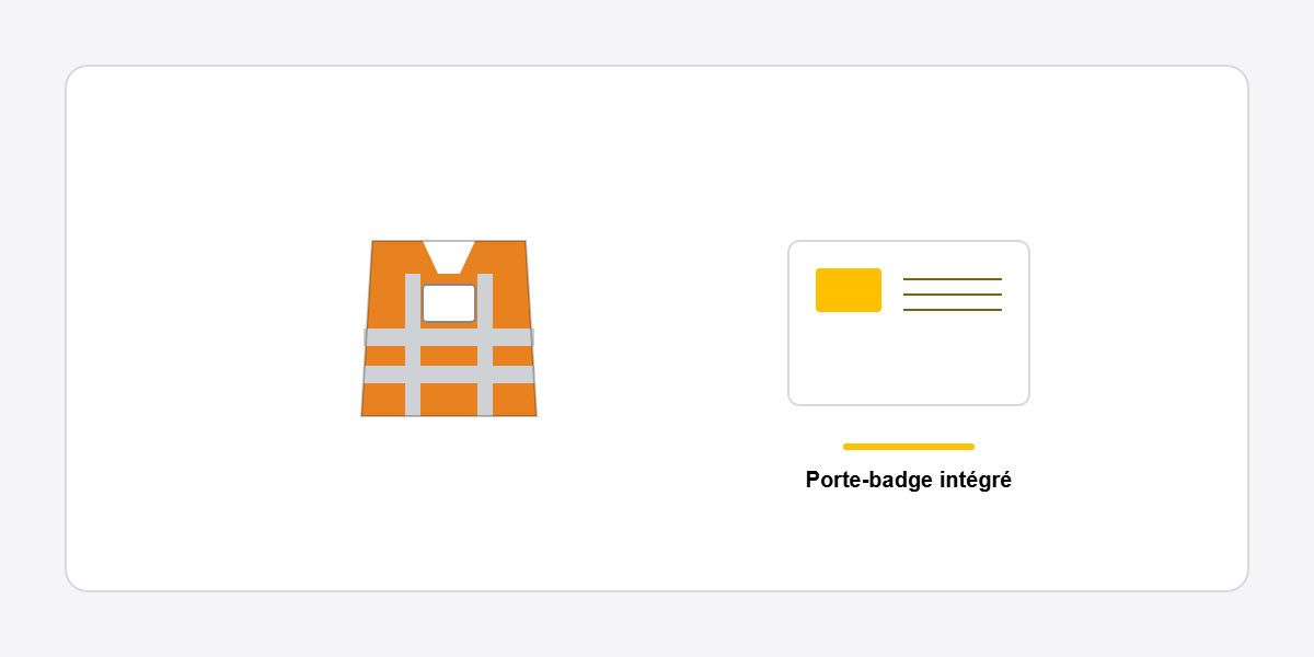 schema gilet orange badge