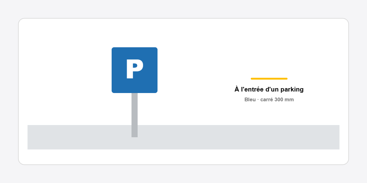 panneau signalisation parking bleu