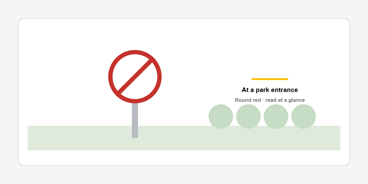 no picnic prohibition sign at a park entrance