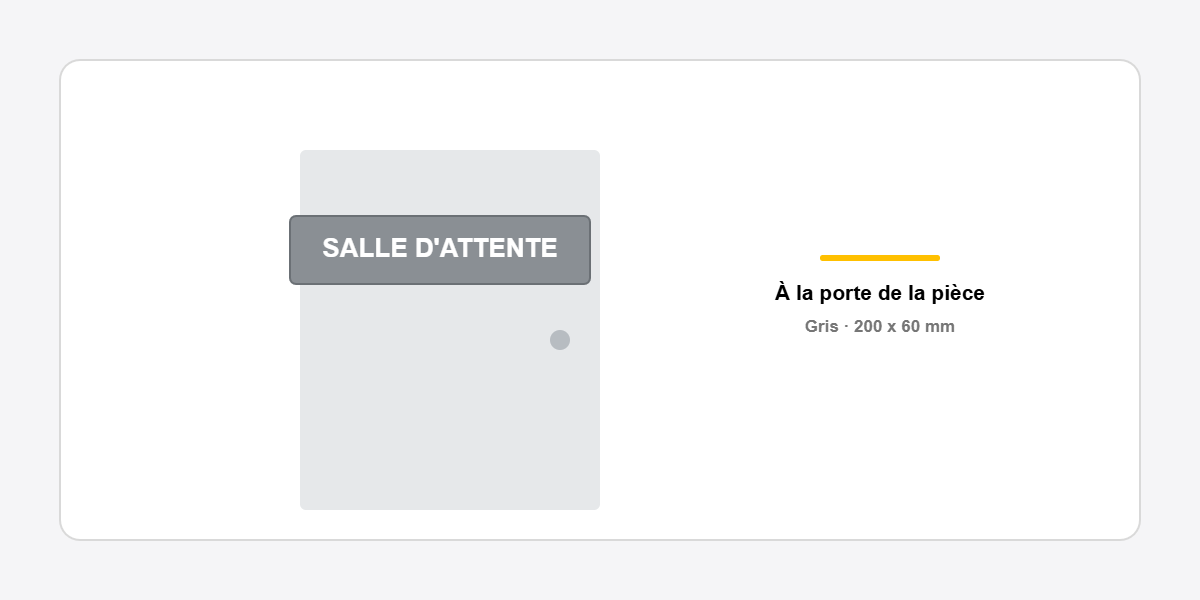 panneau salle d'attente gris