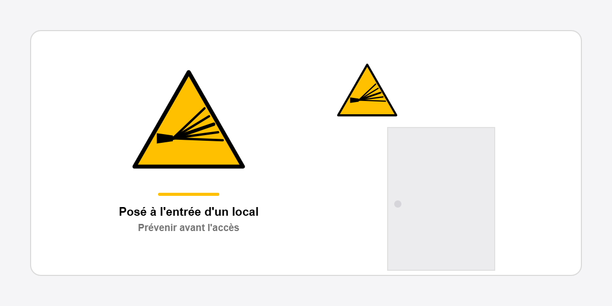 panneau danger rayonnement laser pos&eacute; &agrave; l'entr&eacute;e d'un local ISO 7010