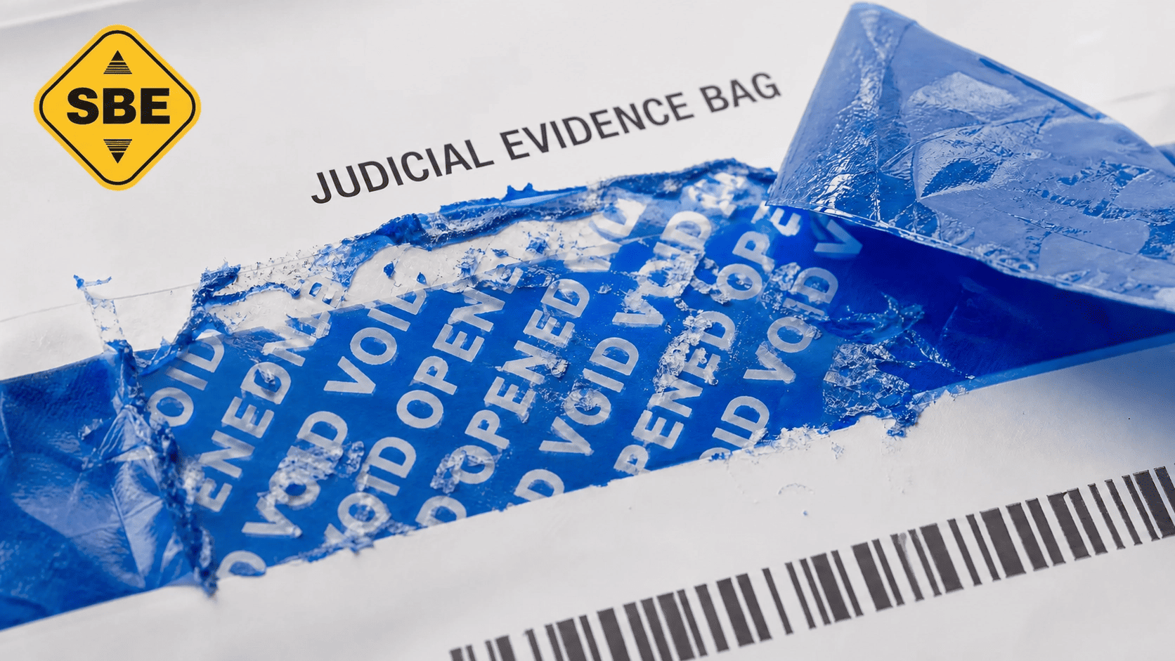 Broken judicial seal revealing the VOID marking, illustration of the seal-breaking offence under article 434-22 